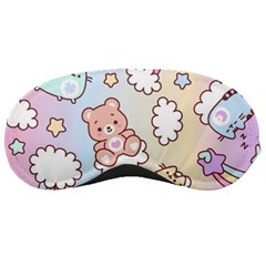 Usheen Carebears, Bears, Cat, Colorful, Cute, Pastel, Pattern Sleep Mask by kyorashop23