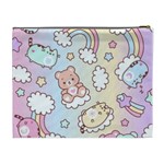 Usheen Carebears, Bears, Cat, Colorful, Cute, Pastel, Pattern Cosmetic Bag (XL) Back