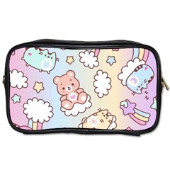 Usheen Carebears, Bears, Cat, Colorful, Cute, Pastel, Pattern Toiletries Bag (one Side) by kyorashop23