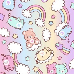 Usheen Carebears, Bears, Cat, Colorful, Cute, Pastel, Pattern Play Mat (square) by kyorashop23