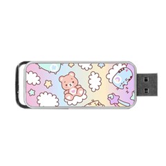 Usheen Carebears, Bears, Cat, Colorful, Cute, Pastel, Pattern Portable Usb Flash (two Sides) by kyorashop23