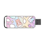 Usheen Carebears, Bears, Cat, Colorful, Cute, Pastel, Pattern Portable USB Flash (Two Sides) Front