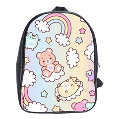 Usheen Carebears, Bears, Cat, Colorful, Cute, Pastel, Pattern School Bag (xl) by kyorashop23