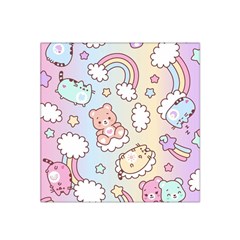 Usheen Carebears, Bears, Cat, Colorful, Cute, Pastel, Pattern Satin Bandana Scarf 22  X 22  by kyorashop23