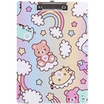 Usheen Carebears, Bears, Cat, Colorful, Cute, Pastel, Pattern A4 Acrylic Clipboard Front