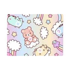 Usheen Carebears, Bears, Cat, Colorful, Cute, Pastel, Pattern Premium Plush Fleece Blanket (mini) by kyorashop23