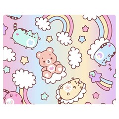 Usheen Carebears, Bears, Cat, Colorful, Cute, Pastel, Pattern Premium Plush Fleece Blanket (medium) by kyorashop23