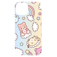 Usheen Carebears, Bears, Cat, Colorful, Cute, Pastel, Pattern Iphone 14 Black Uv Print Case by kyorashop23