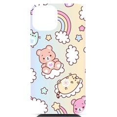 Usheen Carebears, Bears, Cat, Colorful, Cute, Pastel, Pattern Iphone 14 Black Uv Print Case by kyorashop23