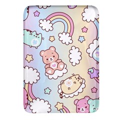 Usheen Carebears, Bears, Cat, Colorful, Cute, Pastel, Pattern Rectangular Glass Fridge Magnet (4 Pack) by kyorashop23