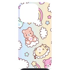 Usheen Carebears, Bears, Cat, Colorful, Cute, Pastel, Pattern Iphone 14 Pro Black Uv Print Case by kyorashop23