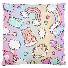 Usheen Carebears, Bears, Cat, Colorful, Cute, Pastel, Pattern 16  Baby Flannel Cushion Case (two Sides) by kyorashop23