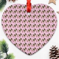 Fern Pattern 2 Pink Ornament (heart)