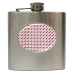 Fern Pattern 2 Pink Hip Flask (6 oz) Front