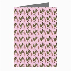 Fern Pattern 2 Pink Greeting Cards (pkg Of 8)