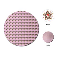 Fern Pattern 2 Pink Playing Cards Single Design (round)