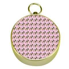 Fern Pattern 2 Pink Gold Compasses by snowwhitegirl