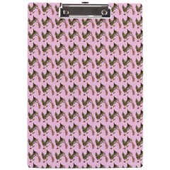 Fern Pattern 2 Pink A4 Acrylic Clipboard by snowwhitegirl