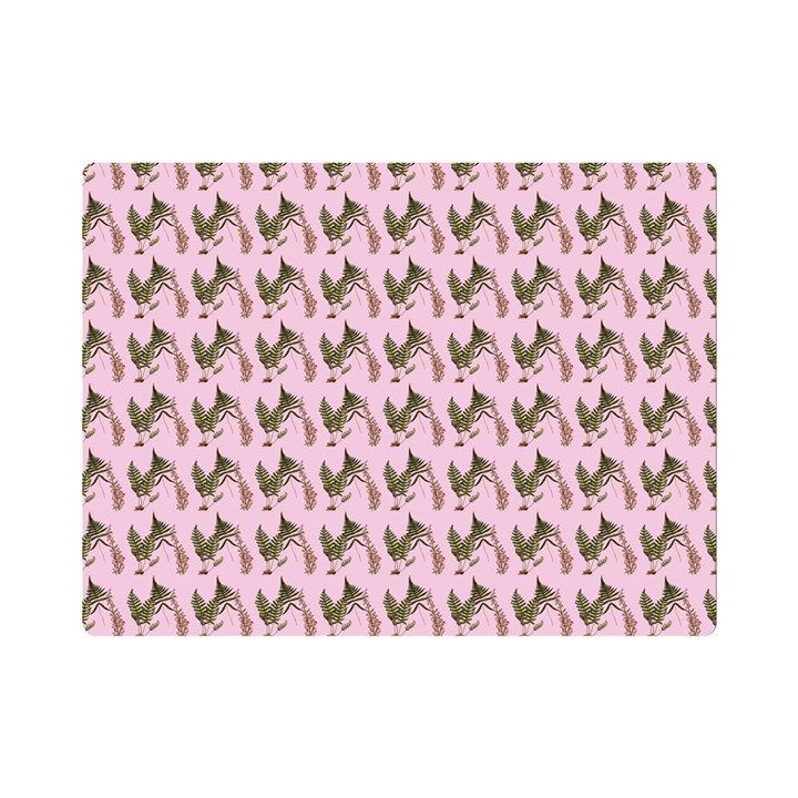 Fern Pattern 2 Pink Premium Plush Fleece Blanket (Mini)