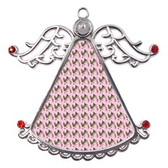 Fern Pattern 2 Pink Metal Angel With Crystal Ornament by snowwhitegirl