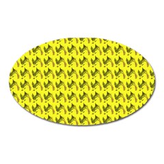 Fern Pattern 2 Yellow Oval Magnet by snowwhitegirl