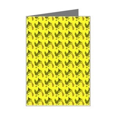 Fern Pattern 2 Yellow Mini Greeting Card by snowwhitegirl