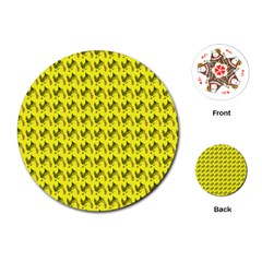 Fern Pattern 2 Yellow Playing Cards Single Design (round)