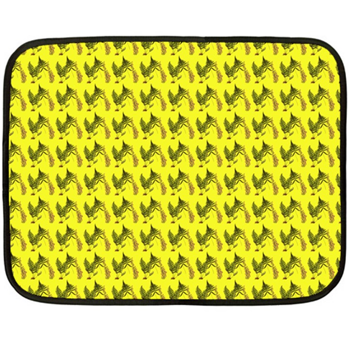 Fern Pattern 2 Yellow Two Sides Fleece Blanket (Mini)