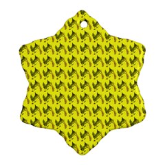 Fern Pattern 2 Yellow Ornament (snowflake)