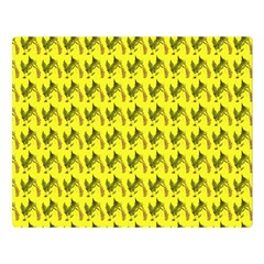 Fern Pattern 2 Yellow Two Sides Premium Plush Fleece Blanket (large) by snowwhitegirl