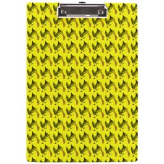 Fern Pattern 2 Yellow A4 Acrylic Clipboard by snowwhitegirl