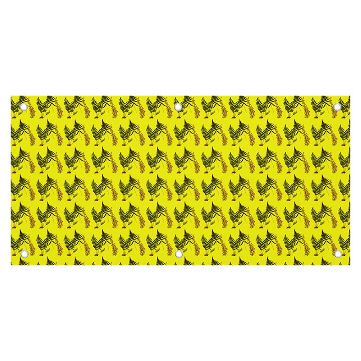 Fern Pattern 2 Yellow Banner and Sign 6  x 3 