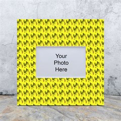 Fern Pattern 2 Yellow White Box Photo Frame 4  X 6  by snowwhitegirl