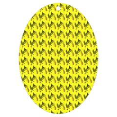 Fern Pattern 2 Yellow Uv Print Acrylic Ornament Oval by snowwhitegirl