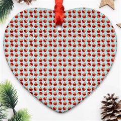 Kawaii Jam Pattern Aqua Ornament (heart)