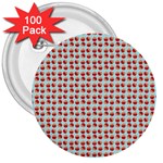 Kawaii Jam Pattern Aqua 3  Buttons (100 pack)  Front