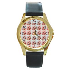 Kawaii Jam Pattern Aqua Round Gold Metal Watch by snowwhitegirl