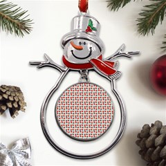 Kawaii Jam Pattern Aqua Metal Snowman Ornament by snowwhitegirl