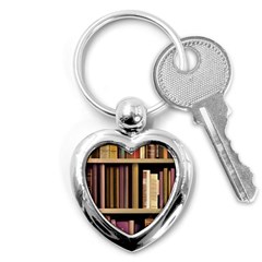 Books Bookshelves Office Fantasy Background Artwork Book Cover Apothecary Book Nook Literature Libra Key Chain (heart)