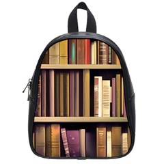 Books Bookshelves Office Fantasy Background Artwork Book Cover Apothecary Book Nook Literature Libra School Bag (small) by Posterlux