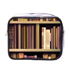 Books Bookshelves Office Fantasy Background Artwork Book Cover Apothecary Book Nook Literature Libra Mini Toiletries Bag (one Side) by Posterlux