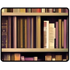 Books Bookshelves Office Fantasy Background Artwork Book Cover Apothecary Book Nook Literature Libra Fleece Blanket (medium) by Posterlux