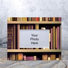 Books Bookshelves Office Fantasy Background Artwork Book Cover Apothecary Book Nook Literature Libra White Tabletop Photo Frame 4 x6  by Posterlux