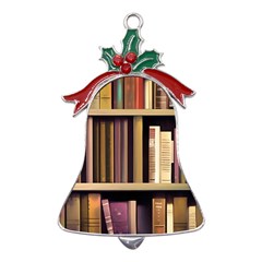 Books Bookshelves Office Fantasy Background Artwork Book Cover Apothecary Book Nook Literature Libra Metal Holly Leaf Bell Ornament by Posterlux