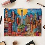 City New York Nyc Skyscraper Skyline Downtown Night Business Urban Travel Landmark Building Architec Cosmetic Bag (XL) Front