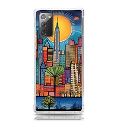 City New York Nyc Skyscraper Skyline Downtown Night Business Urban Travel Landmark Building Architec Samsung Galaxy Note 20 Tpu Uv Case by Posterlux