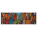 City New York Nyc Skyscraper Skyline Downtown Night Business Urban Travel Landmark Building Architec Banner and Sign 6  x 2  Front