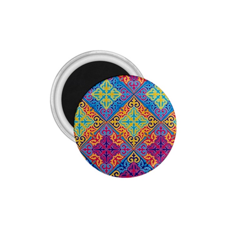 Colorful Flora Flora Kazakh Pattern 1.75  Magnets