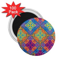 Colorful Flora Flora Kazakh Pattern 2 25  Magnets (100 Pack)  by Cemarart