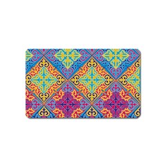 Colorful Flora Flora Kazakh Pattern Magnet (name Card) by Cemarart